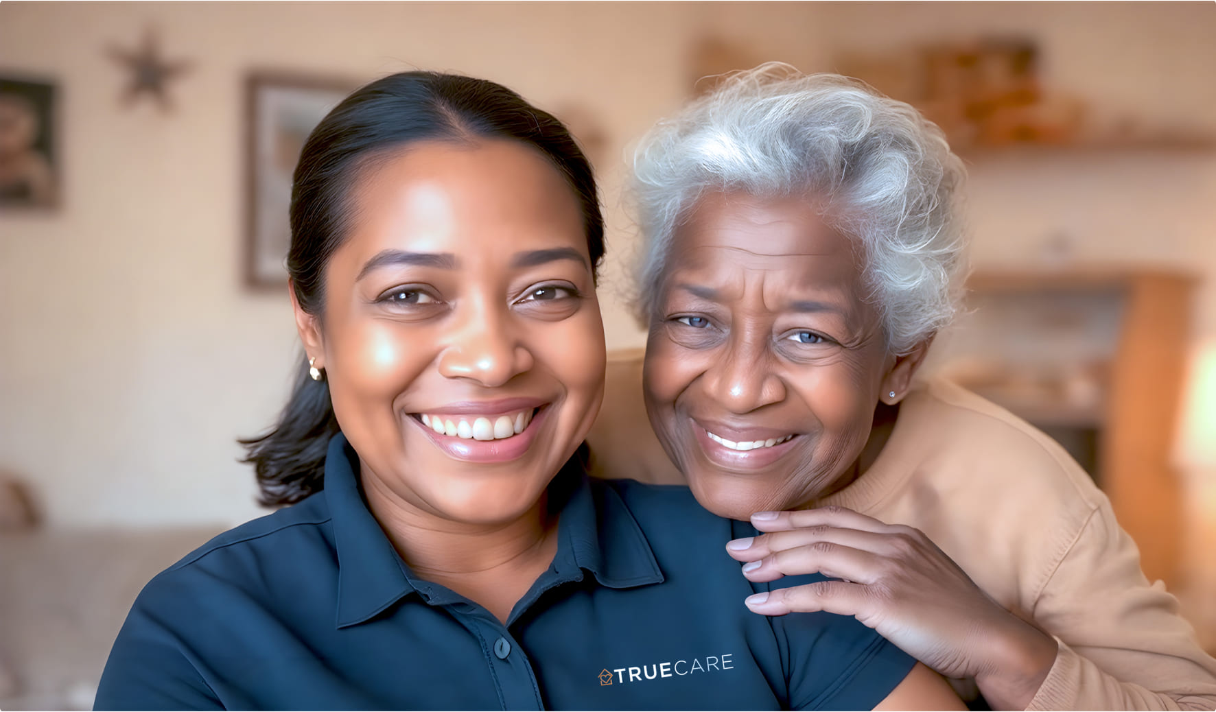 About Us - True Care Home Care - NYC & Westchester County - caregiver makes patient happy
